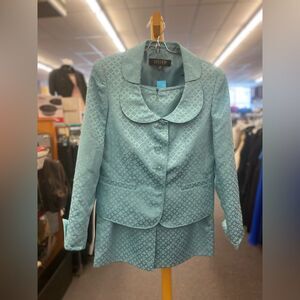 Kasper Sz. 6 Turquoise Vtg Appeal Suit